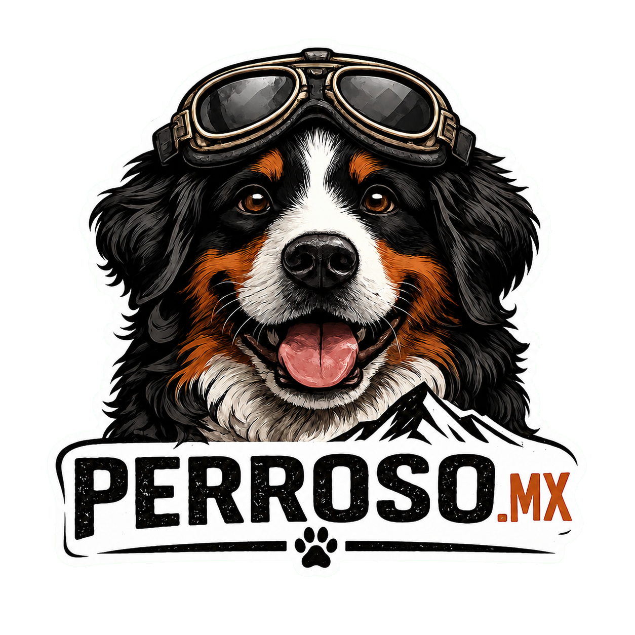 Sticker de Perroso.mx que se coloca en cada destino